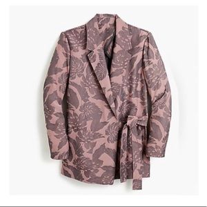 J Crew Collection Tie-Front Jacquard Blazer